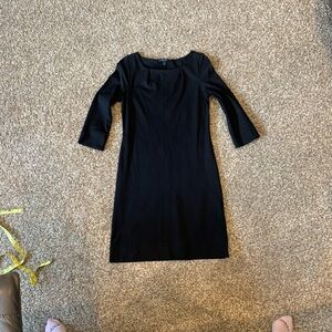 Lands' End Black Sheath Dress with Bateau Neckline